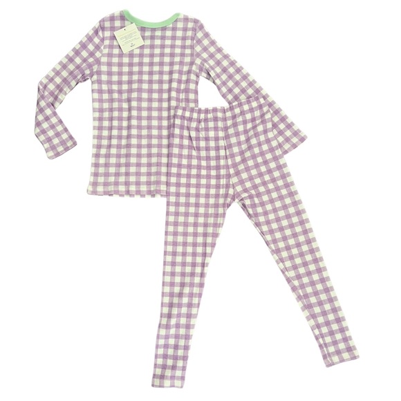 Molli Melli Girls Purple Checkered Apple 2 Piece Pajama Set - Picture 2 of 10